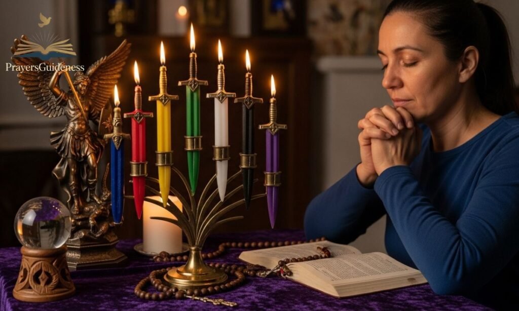 Using the 7 Swords of St Michael Candle in Prayer